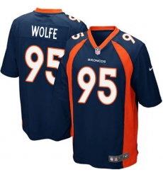 Men's Nike Denver Broncos #95 Derek Wolfe Game Navy Blue Alternate NFL Jersey