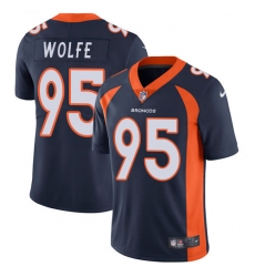 Men's Nike Denver Broncos #95 Derek Wolfe Navy Blue Alternate Vapor Untouchable Limited Player NFL Jersey