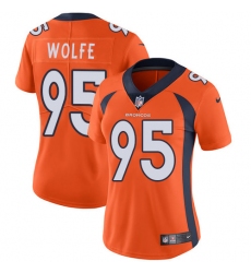 Women's Nike Denver Broncos #95 Derek Wolfe Elite Orange Team Color NFL Jersey