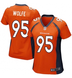 Women's Nike Denver Broncos #95 Derek Wolfe Game Orange Team Color NFL Jersey