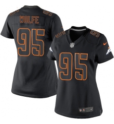 Women's Nike Denver Broncos #95 Derek Wolfe Limited Black Impact NFL Jersey