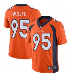 Youth Nike Denver Broncos #95 Derek Wolfe Elite Orange Team Color NFL Jersey