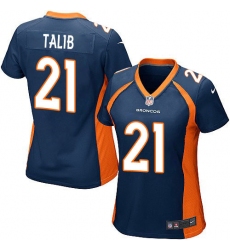 Women's Nike Denver Broncos #21 Aqib Talib Game Navy Blue Alternate NFL Jersey
