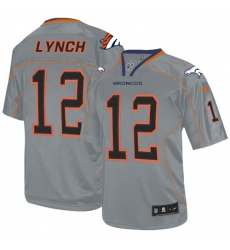 Men's Nike Denver Broncos #12 Paxton Lynch Elite Lights Out Grey NFL Jersey