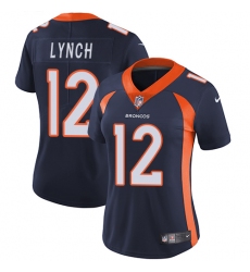 Women's Nike Denver Broncos #12 Paxton Lynch Navy Blue Alternate Vapor Untouchable Limited Player NFL Jersey