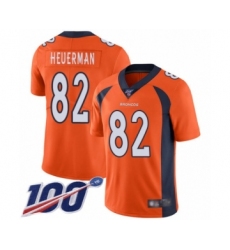 Men's Denver Broncos #82 Jeff Heuerman Orange Team Color Vapor Untouchable Limited Player 100th Season Football Jersey