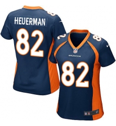 Women's Nike Denver Broncos #82 Jeff Heuerman Game Navy Blue Alternate NFL Jersey
