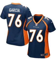 Women's Nike Denver Broncos #76 Max Garcia Game Navy Blue Alternate NFL Jersey