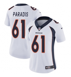 Women's Nike Denver Broncos #61 Matt Paradis Elite White NFL Jersey