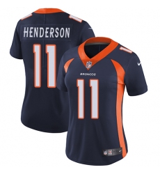 Women's Nike Denver Broncos #11 Carlos Henderson Elite Navy Blue Alternate NFL Jersey