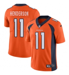 Youth Nike Denver Broncos #11 Carlos Henderson Orange Team Color Vapor Untouchable Limited Player NFL Jersey