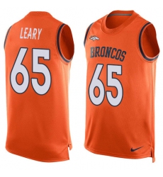 Men's Nike Denver Broncos #65 Ronald Leary Limited Orange Player Name & Number Tank Top NFL Jersey