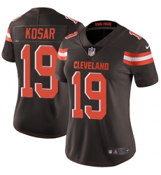 Women's Nike Cleveland Browns #19 Bernie Kosar Elite Brown Team Color NFL Jersey