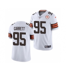 Men's Cleveland Browns #95 Myles Garrett 2021 White 75th Anniversary Patch Vapor Untouchable Limited Jersey