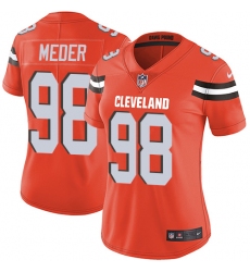 Women's Nike Cleveland Browns #98 Jamie Meder Elite Orange Alternate NFL Jersey