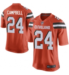 Men's Nike Cleveland Browns #24 Ibraheim Campbell Game Orange Alternate NFL Jersey