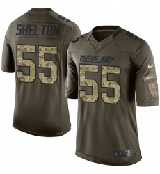 Men's Nike Cleveland Browns #55 Danny Shelton Elite Green Salute to Service NFL Jersey
