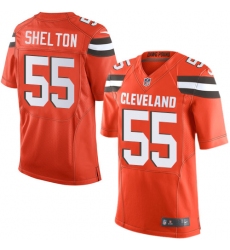 Men's Nike Cleveland Browns #55 Danny Shelton Elite Orange Alternate NFL Jersey