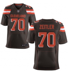 Men's Nike Cleveland Browns #70 Kevin Zeitler Elite Brown Team Color NFL Jersey