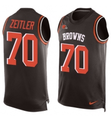 Men's Nike Cleveland Browns #70 Kevin Zeitler Limited Brown Player Name & Number Tank Top NFL Jersey