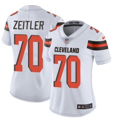 Women's Nike Cleveland Browns #70 Kevin Zeitler Elite White NFL Jersey