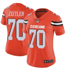 Women's Nike Cleveland Browns #70 Kevin Zeitler Orange Alternate Vapor Untouchable Limited Player NFL Jersey