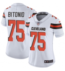 Women's Nike Cleveland Browns #75 Joel Bitonio Elite White NFL Jersey