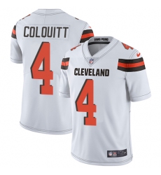 Youth Nike Cleveland Browns #4 Britton Colquitt Elite White NFL Jersey