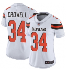 Women's Nike Cleveland Browns #34 Isaiah Crowell Elite White NFL Jersey