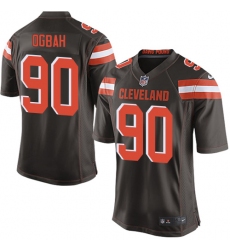 Men's Nike Cleveland Browns #90 Emmanuel Ogbah Game Brown Team Color NFL Jersey