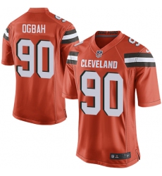 Men's Nike Cleveland Browns #90 Emmanuel Ogbah Game Orange Alternate NFL Jersey