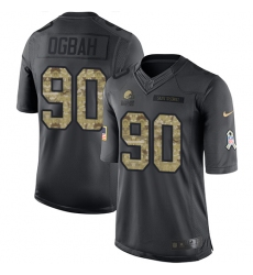 Men's Nike Cleveland Browns #90 Emmanuel Ogbah Limited Black 2016 Salute to Service NFL Jersey