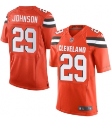 Men's Nike Cleveland Browns #29 Duke Johnson Elite Orange Alternate NFL Jersey