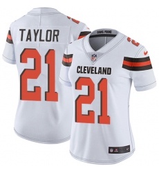 Women's Nike Cleveland Browns #21 Jamar Taylor Elite White NFL Jersey