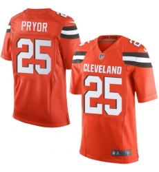 Men's Nike Cleveland Browns #25 Calvin Pryor Elite Orange Alternate NFL Jersey