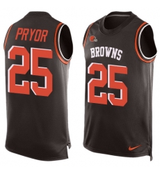Men's Nike Cleveland Browns #25 Calvin Pryor Limited Brown Player Name & Number Tank Top NFL Jersey