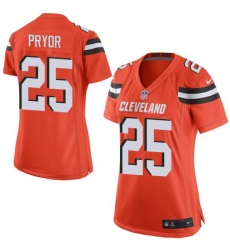 Women's Nike Cleveland Browns #25 Calvin Pryor Game Orange Alternate NFL Jersey