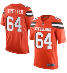 Men's Nike Cleveland Browns #64 JC Tretter Elite Orange Alternate NFL Jersey