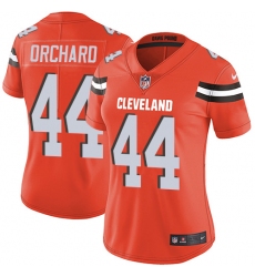 Women's Nike Cleveland Browns #44 Nate Orchard Elite Orange Alternate NFL Jersey