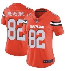 Women's Nike Cleveland Browns #82 Ozzie Newsome Elite Orange Alternate NFL Jersey