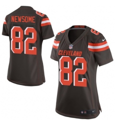Women's Nike Cleveland Browns #82 Ozzie Newsome Game Brown Team Color NFL Jersey
