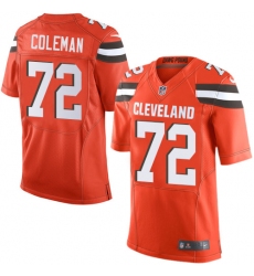 Men's Nike Cleveland Browns #72 Shon Coleman Elite Orange Alternate NFL Jersey