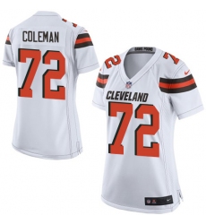 Women's Nike Cleveland Browns #72 Shon Coleman Game White NFL Jersey