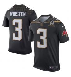 Men's Nike Tampa Bay Buccaneers #3 Jameis Winston Elite Black Team Irvin 2016 Pro Bowl NFL Jersey
