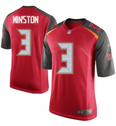 Men's Nike Tampa Bay Buccaneers #3 Jameis Winston Game Red Team Color NFL Jersey