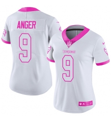 Women's Nike Tampa Bay Buccaneers #9 Bryan Anger Limited White/Pink Rush Fashion NFL Jersey