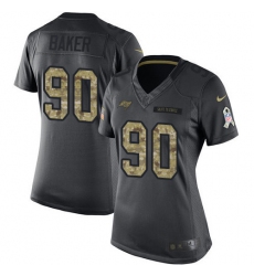 Women's Nike Tampa Bay Buccaneers #90 Chris Baker Limited Black 2016 Salute to Service NFL Jersey