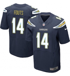 Men's Nike Los Angeles Chargers #14 Dan Fouts Elite Navy Blue Team Color NFL Jersey