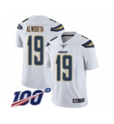 Men's Los Angeles Chargers #19 Lance Alworth White Vapor Untouchable Limited Player 100th Season Football Jersey