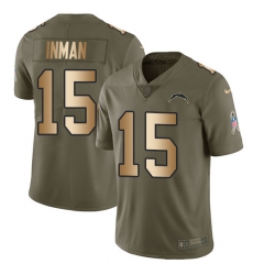 Youth Nike Los Angeles Chargers #15 Dontrelle Inman Limited Olive/Gold 2017 Salute to Service NFL Jersey